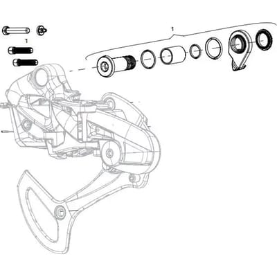 Achterderailleur Sram Kit Ecrou/Vis Xo1 Eagle Axs