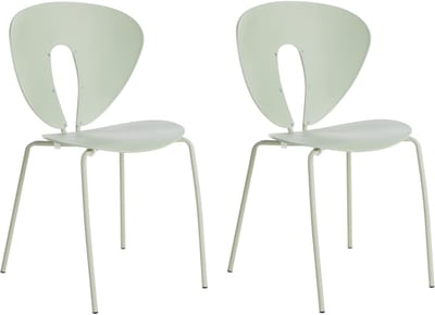 TRACY - Eetkamerstoelen set van 2 - Lichtgroen - Polypropyleen