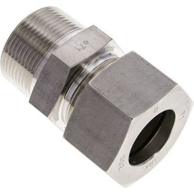 1 1/4'' NPT Buitendraad x 30S RVS Rechte Snijring Koppeling 400 Bar DIN 2353 - FL2S-MC-ST-114N-30-S