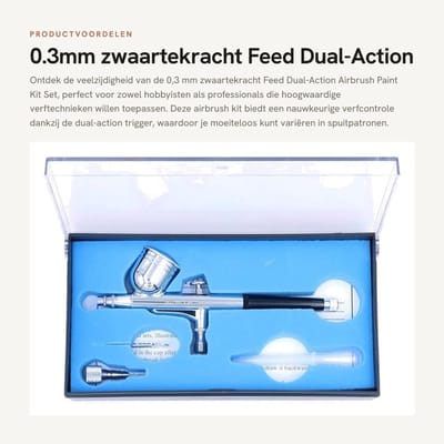 Dailygoods - 0.3mm zwaartekracht Feed Dual-Action Airbrush Paint Kit Set - Perfect voor Verven - Onderhoudsvrij - Multi - Gebruiksvriendelijk - Ideaal...
