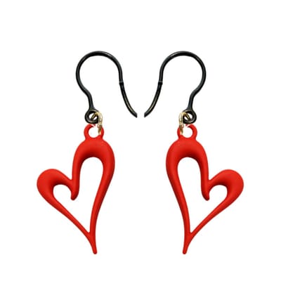 Allergievrij rood hart oorbellen Montana-Charme Bijoux