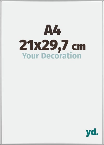 Your Decoration - Fotolijst A4 21x 29,7 cm - Aluminium - Zilver Hoogglans - Kent