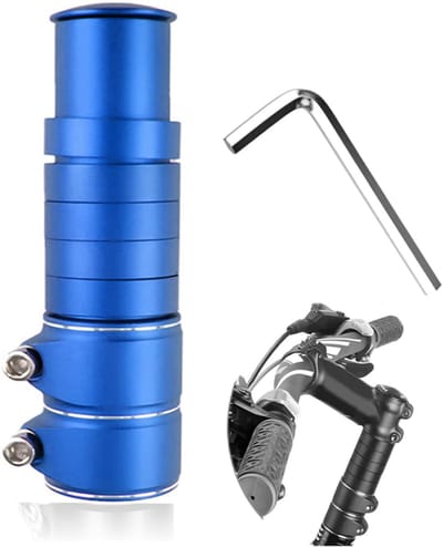 KZQ Stuurverhoger van aluminium verstelbare fietsstuurverhoging blauw voor mountainbikes voorvorkkraanlift verlengstuk universeel accessoire
