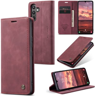 CaseMe Hoesje - Geschikt voor Samsung Galaxy A34 Hoesje - CaseMe 013 Book Case - Bordeaux