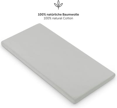 Laleni Jersey Baby/Kind Hoeslaken - Actief Ademend - Oeko-Tex Certificeerd - Babybed, Wieg, Kinderbed 100 x 100 x 10cm, maanlichtgrijs, vierkant, set van 2