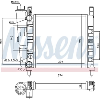 Radiator, motorkoeling NISSENS 61930