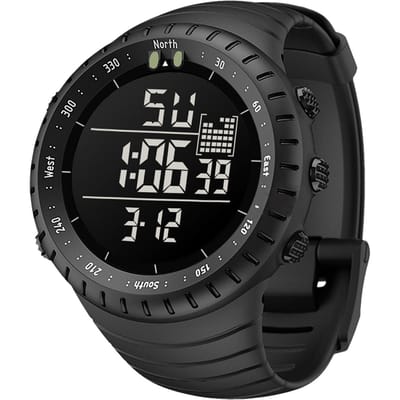 Heren Digitaal Horloge SENORS Sporthorloge Outdoor Waterdicht Digitale Horloges LED Elektronisch Lichtgevend zwart