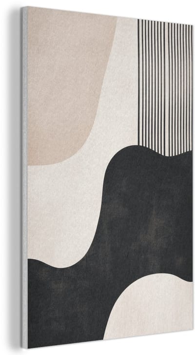 Akoestisch wandpaneel 40x60 cm - Vilt schilderij Abstract - Japandi - Beige - Modern - Akoestische panelen - Geluidsdempende wanddecoratie - Geluidsisolatie woonkamer - Muurdecoratie geluidspanelen