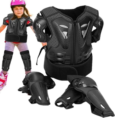 Kinder Motoruitrusting - Beschermende Kleding - Veilig Fietsen - Robuuste Constructie - 5-12 Jaar - Zwart