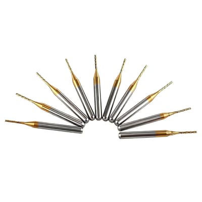 Precisie PCB Frees 1mm - 10 Stuks 1/8" Schacht Frees, Tungsten Carbide CNC Frees voor Gaten, Groeven en Randen Bewerken