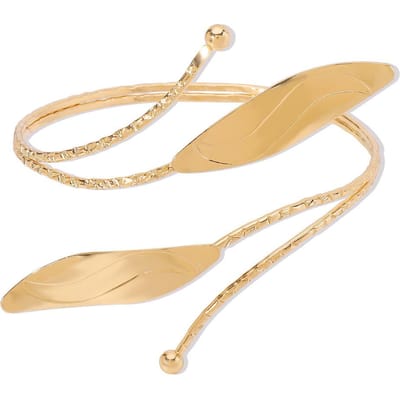 Punk Metalen Bladeren Bloem Bovenarm Armbanden Bangles voor Vrouwen Meisjes Manchet Bangle Verstelbare Armlets Hand Sieraden Mannen beige