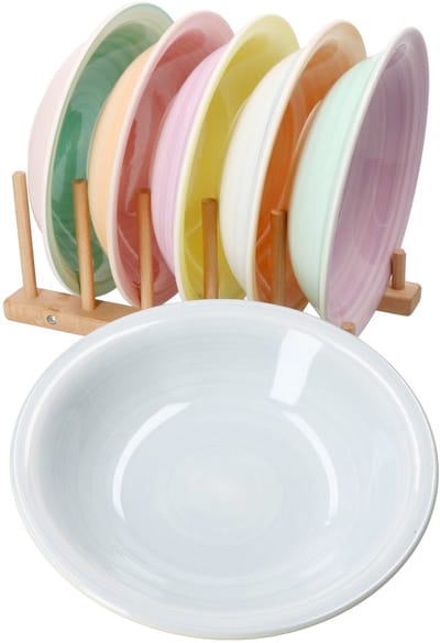 Set van 6 PASTELLO soepborden voor 6 personen gemaakt van steengoed - 24326233