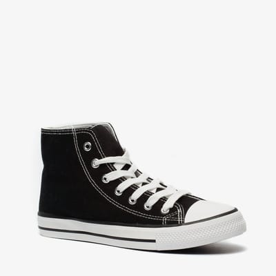 Hoge canvas dames sneakers zwart - Maat 36
