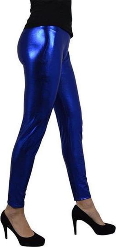 Legging lamee blauw maat S/M