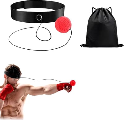Box Reflex Bal - Hoofd Reflexbal - Boksbal - Voor Binnen en Buiten -Bokstrainer - Stressbal - Reflex Trainer - Boxing - Thuis sporten - Volwassenen & Kinderen - Voor reactievermogen, wendbaarheid, hand-oogcoördinatie en vechtvaardigheid - Rood