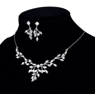 N3 Collecties Mode Dames Blad Design Marquise Zirconia Sieraden Set