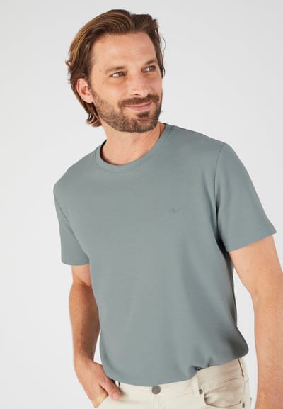 Damart - T-shirt van wafeltricot - Heren - Groen - (94-101) M