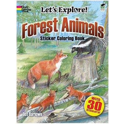 Forest Animals Sticker Coloring Book - Dot Barlowe
