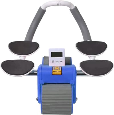 Buikspiertrainer Fitnessroller - Kern Trainingswiel - Core Training - Automatische Terugslag - 32 x 24 x 17 cm - Blauw