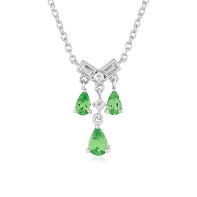 Ketting van sterlingzilver met tsavoriet en topaas