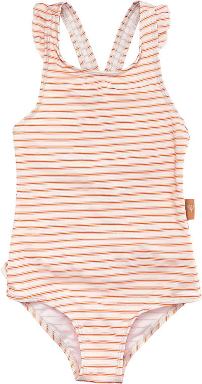 Fresk [Badpakken] 86 -Zwemkleding met UV-bescherming UPF 50 - Sneldrogend - Tweedelig Zwempak - Bikiniset Unisex - Creme - Summer Stripes