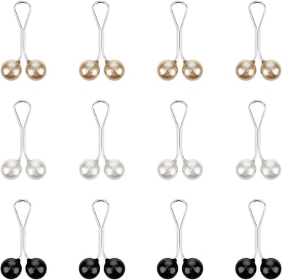 12 stuks Hijab naalden, parelveiligheidsspelden voor dames, hijab pinnen, hijab hoofddoek, sjaalnaalden, broche, clip, hijab pinnen clips voor moslim, sieradenaccessoires, 3 kleuren