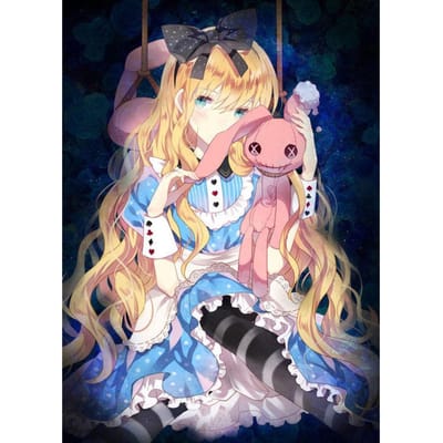 Volledige Ronde 5D DIY Diamantschilderij Anime Kat Meisje 3d Borduurpatroon Fantasie Elf Prinses Kruissteek Mozaïek Sticker 20X30CM lichtblauwe kleur