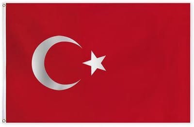 Scoby - Turkse Vlag - Turkish Flag - Turkije - 90x150cm - Original Colors - Strong Quality - Inclusief Bevestigingsringen