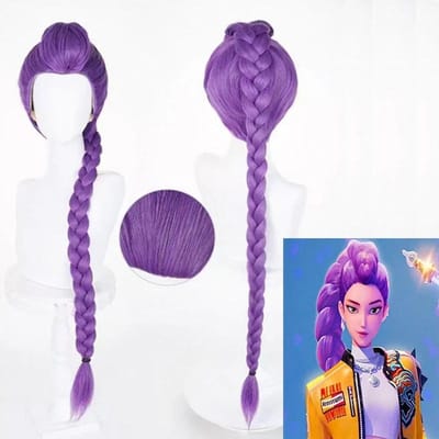 Film Kinderen Meisjes Cosplay Pruik Mira Rumi Zoey Paars Zwart Rood Lang Haar Halloween Cosplay Accessoires One Size purple