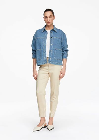 Chino Broek Verweven Mid-Rise Dames COMMA