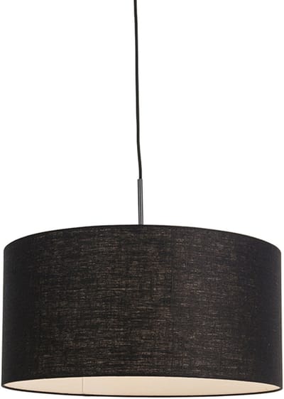 QAZQA combi - Moderne Hanglamp met kap - 1 lichts - Ø 500 mm - Zwart - Woonkamer | Slaapkamer | Keuken