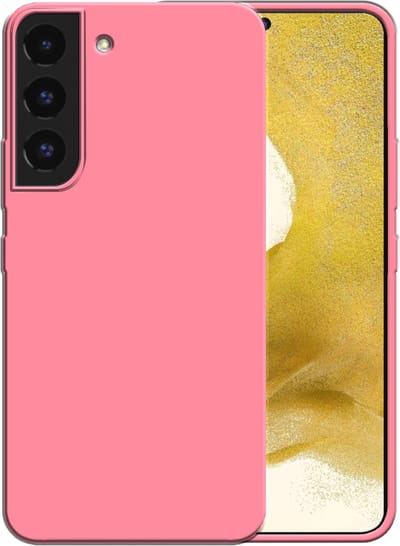 Smartphonica Siliconen hoesje voor Samsung Galaxy S22 case met zachte binnenkant - Roze geschikt voor Samsung Galaxy S22
