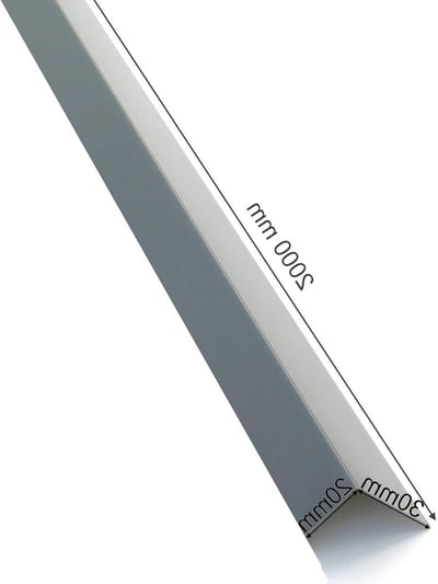 Aluminium hoekplaat - L-profiel randplaat - Gevel dak afdekken - 90 graden hoek - 30x20mm 2 meter - Antraciet RAL 7016