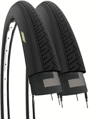 2 Zwarte Straatbanden 27 x 1 1/4 (32-630) voor Stadsfiets en Volwassenen