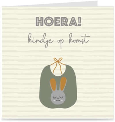 KINDJE OP KOMST | kaart / wenskaart met envelop | zwanger / zwangerschap