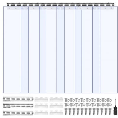 VEVOR strokengordijn, 84" hoog x 38" breed, 0,08" dik, 6-pack transparant PVC strokengordijn, vriezergordijn, kunststof deurstrip voor inloopvriezers, koelkasten en opslagdeuren, met 50% overlapping