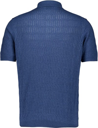 Bugatti - Shirt Blauw Bugatti Herren Polo 1/2 Arm Polos Blauw 7100-15553e