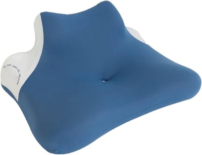 Buikslaper Kussen - Lendensteun Kussen - Lezen en Slapen - Traagschuim Ondersteuning - 40x60x23cm - Blauw en wit