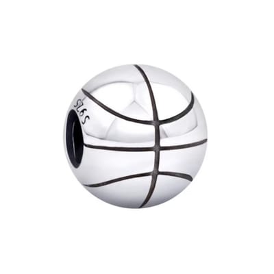Fler® | Bedel | Past op populaire bedelarmbanden (standaard - 3mm) | Zilver Basketbal Bedel | Hangbedel Charm | 925 sterling zilver | Valentijnsdag Cadeau | Sinterklaas kado | Kerstcadeau | Verjaardagsgeschenk | Vriendschap