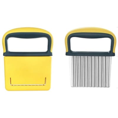 Coupe-pommes de terre, coupe-légumes et fruits, couteau ondulé ondulé, frites, coupe-pomme de terre, Gadget de cuisine, 1 pièces jaune