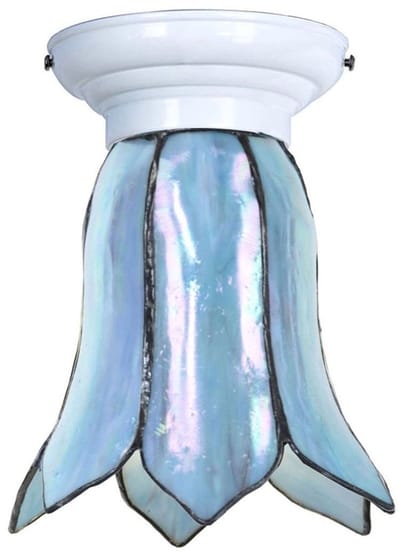 Tiffany Plafonnière wit met Gentian Blue - Art Deco Trade