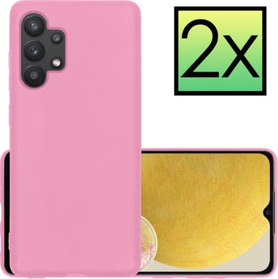 Hoesje - 2 Stuks - Geschikt voor Samsung Galaxy A13 4G - Sterk & Shockproof - Case Siliconen - Back Cover - Telefoon Hoes - Lichtroze