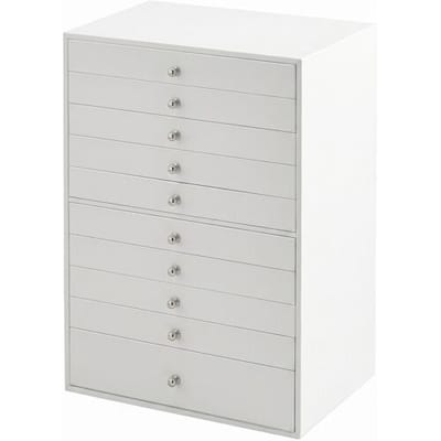 Ochama Sieraden Organizer met Lades, Grote Opbergdoos, Modern Cadeau-idee voor Slaapkamer, 10-Lagen, Wit