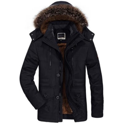 Winter Medium en Lange Katoen-gewatteerde Kleding Heren Fluweel Verdikte Grote Maat Middelbare en Oudere Leeftijd Warme Katoenen Kleding 6XL black