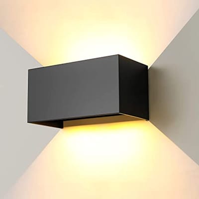 Moderne 24W Buitenwandlamp - IP65 Waterdicht, 3000K, Aluminium, Geschikt voor Balkon en Tuin, Zwart