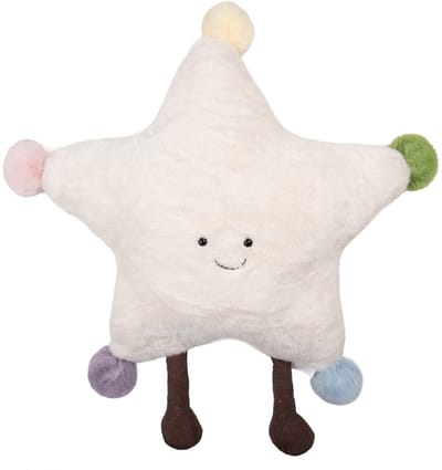 Clayre & Eef Sierkussen Ster Ø 50x14 cm Wit Polyester