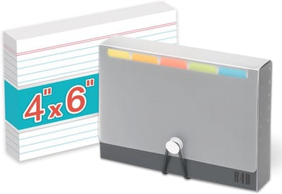 Indexkaarthouder - Kaartendoos - Organiseren van kaarten - Inclusief kaarten en verdelers - 4x6 inch - Zwart