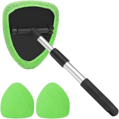 Voorruit Reiniger - Auto Glas Tool - Streeploos Schoonmaken - Telescopische Steel - 31 cm - Grijs