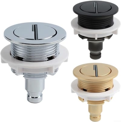 Toilet Spoelventiel - Dubbele Knop - Water Besparen - Verchroomde Afwerking - 38 mm - Goud