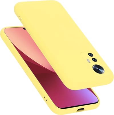 Cadorabo Hoesje geschikt voor Xiaomi 12 / 12X in LIQUID GEEL - Beschermhoes gemaakt van flexibel TPU silicone Case Cover